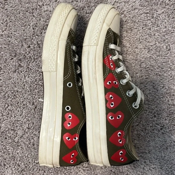 Comme Des Garçons Play x Converse Chuck 70 "Multi Hearts" sneakers Size 9 VGUC - Picture 4 of 6
